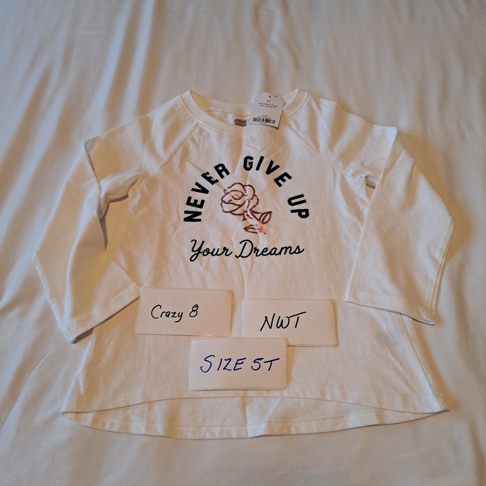 Crazy 8 girls size 5T long sleeved shirt NWT